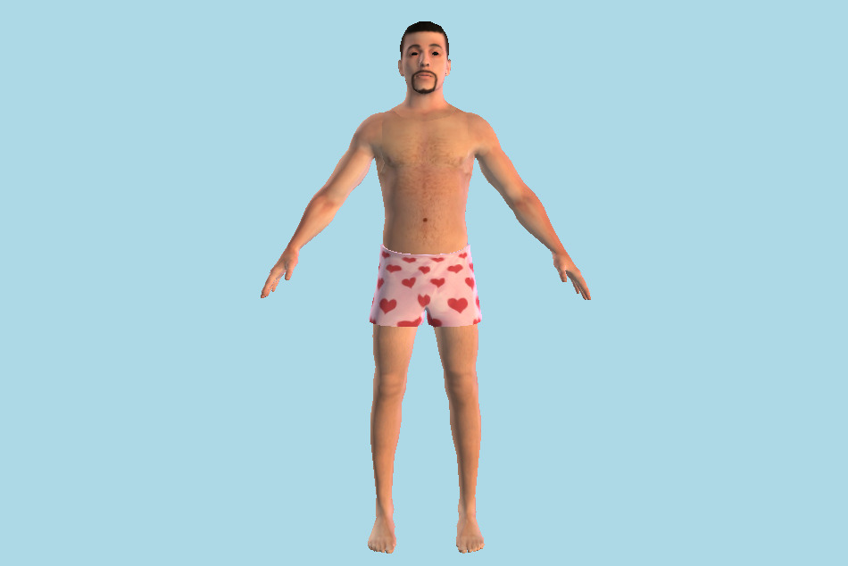 Man in his Underwear 3d model