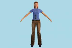 Female girl, female, woman, people, human, character, lowpoly