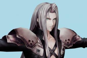 Sephiroth final-fantasy, final, fantasy, male, man, people, human, xna, characters, rigged