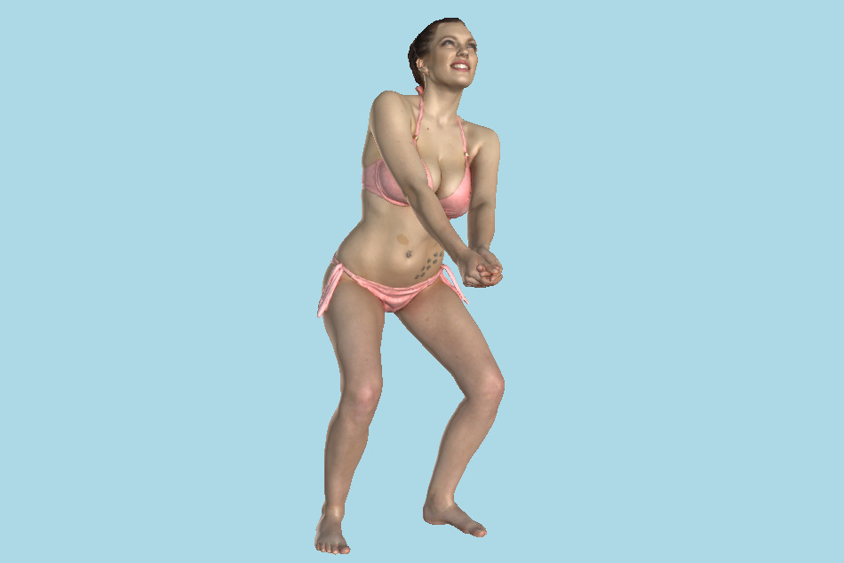 Beach Volleyball Woman Sporst Domi Playing 3d model