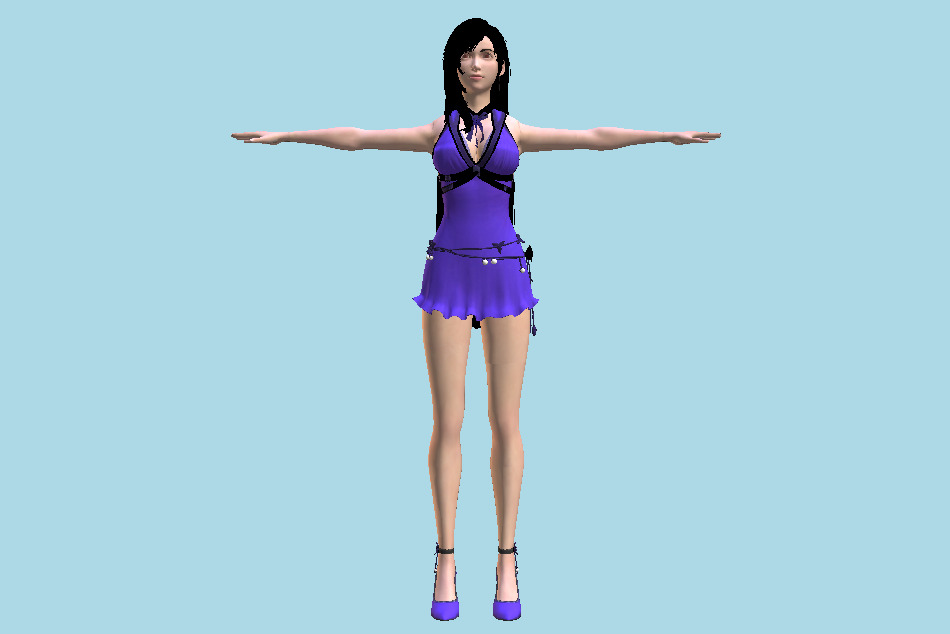Final Fantasy 7 Remake - FFVII Tifa Lockhart Mature Dress 3d model