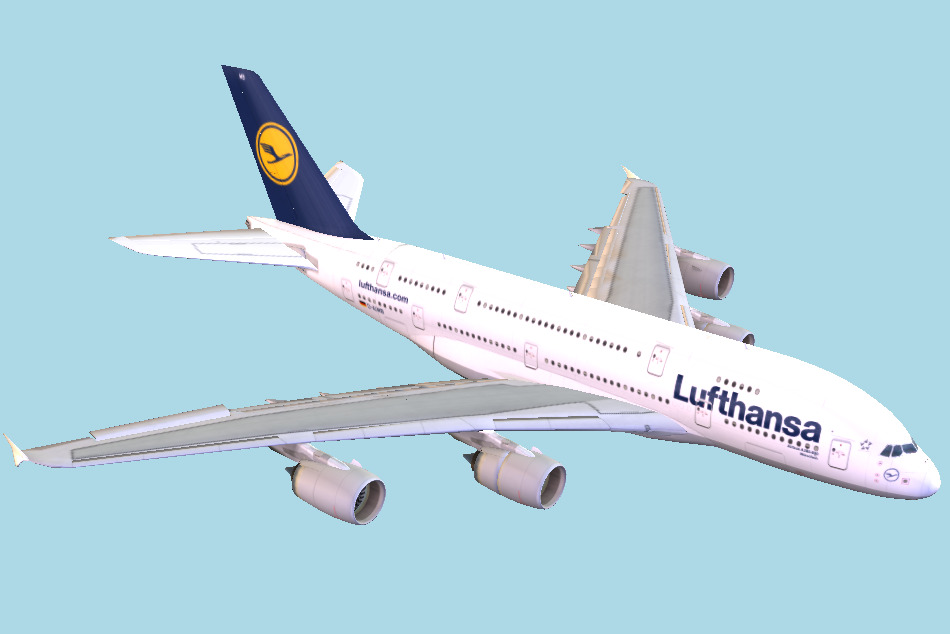 Airbus 380-8 Lufthansa 3d model
