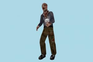 Zombie7 mdl, hlmdl, halflife, characters, animated, zombie