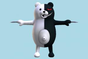 Monokuma Danganronpa-Cyber, Danganronpa, animal-character, bear, teddy, toy, toony, cartoon, cute, character