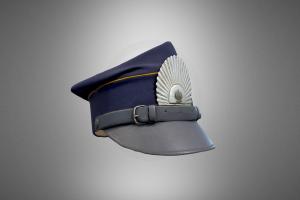 Mieczysław Giza’s Cadet Cap leather, cap, memory, metal, fabric, 1930s, sewing, famous-people, second-world-war, world-war-ii, 20th-century, pressing, war