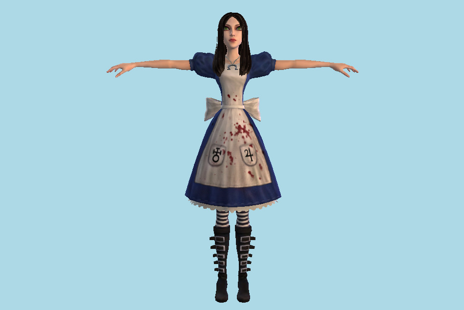 AMR - Alice Madness Returns - Alice Wonderland (Hair 1) 3d model