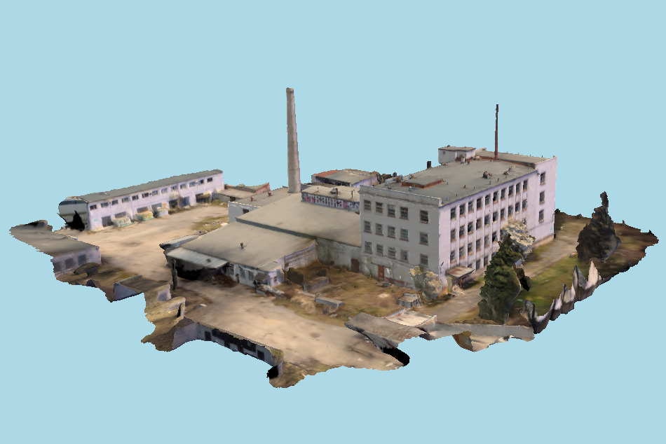 Abandoned Building Soviet Factory 3d model