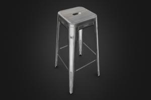 Bistro Stool 1934 Xavier Pauchard design bar, stool, vintage, loft, classic, furniture, interiors, seating, bistro, decor, metal, elegant, iconic, phototexture, pauchard, low-poly, design, industrial