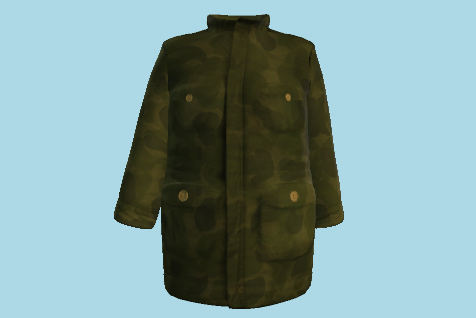 Camouflage Coat for Men 3d model