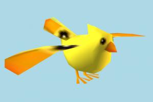 Bird bird, chick, air-creature, nature, lowpoly