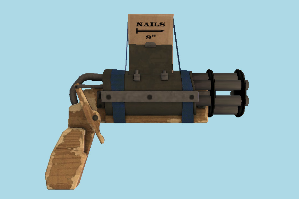 Nail Gun Revolver 3d model