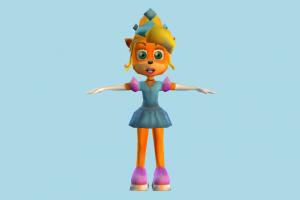 Princess Coco Crash-Bandicoot, crash, bandicoot, cartoon-character, toony, cartoon, character