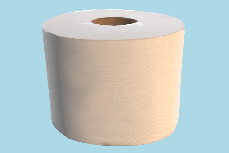 Large TP Toilet Paper Roll 3d model