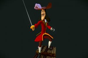 Captain Hook fanart, cartoon, blender, characters
