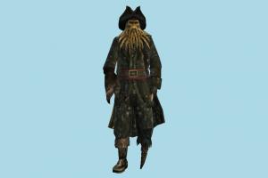 Pirate pirate, monster, horror, evil, man, male, people, human, character, cartoon, lowpoly