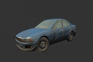 Abandoned Car for Second Life automobile, abandoned, sedan, saloon, wreck, secondlife, destroyed, wartorn, second_life, asset, vehicle, car