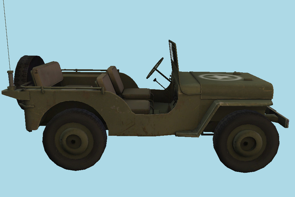 Army Jeep Car 3d model