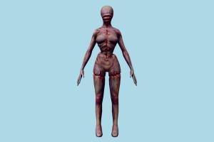 Zombie Silent-Hill, zombie, zombies, horror, human, xna, characters, rigged