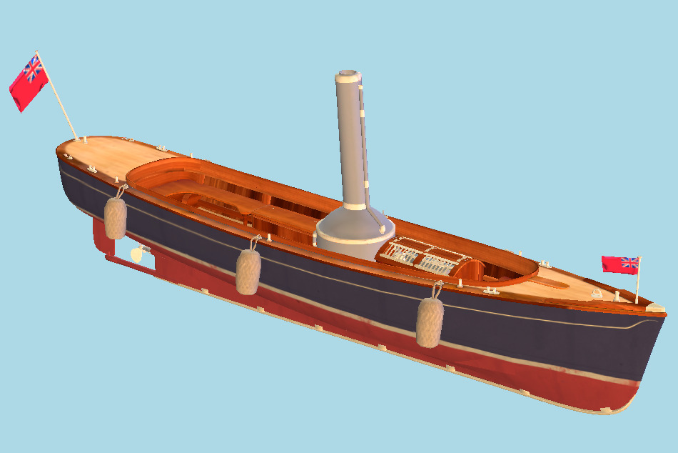 River Steam Boat 3d model