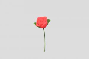 Prop007 Cartoon Rose plant, red, toon, flower, garden, prop, valentine, rose, leaf, nature, bloom, floral, blossom, cartoon, art