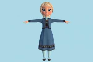 KH3 Elsa Young Kingdom-Hearts, KH, young, girl, little, child, children, female, people, human, character, cute