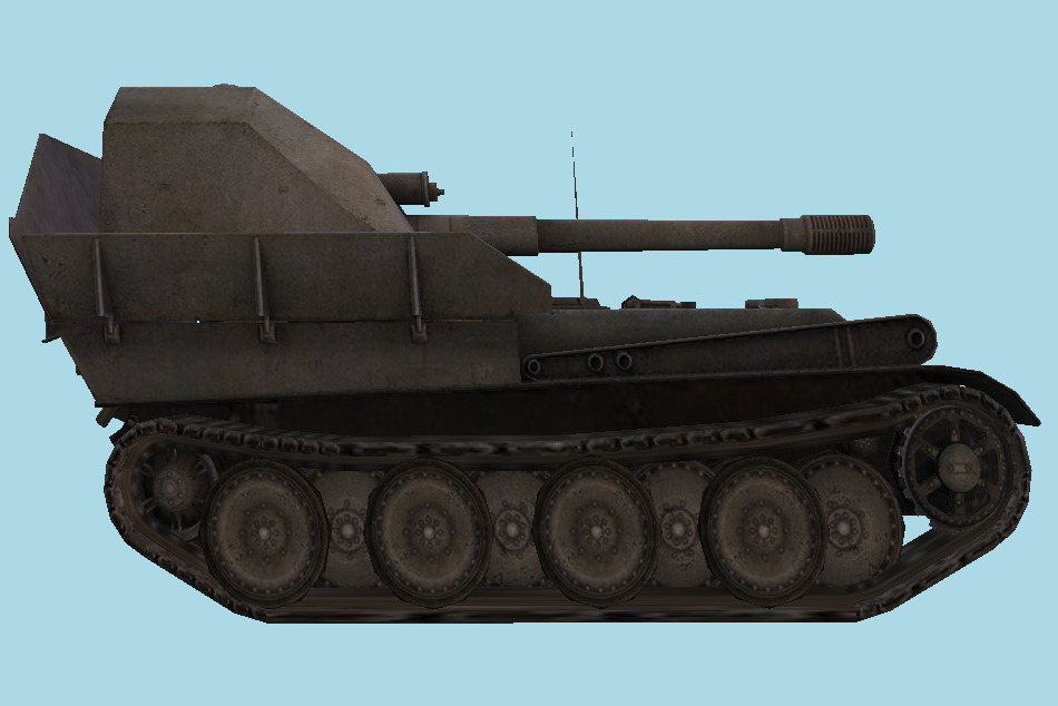 Anti-Tank Assault Gun Vehicle 3d model