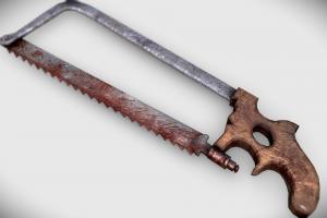 17th Century Surgical Saw / Inutero Project saw, blood, gore, death, doctor, prop, tools, bloody, culture, tool, surgery, medicine, game-ready, low-poly-model, horrorgame, limb, sawblade, surgery-table, substancepainter, substance, weapon, asset, game, low, medical, war, history, horror, amputation