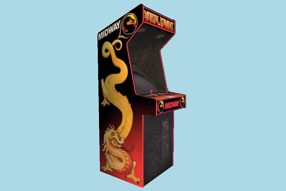 Mortal Kombat Arcade Machine Lowpoly 3d model