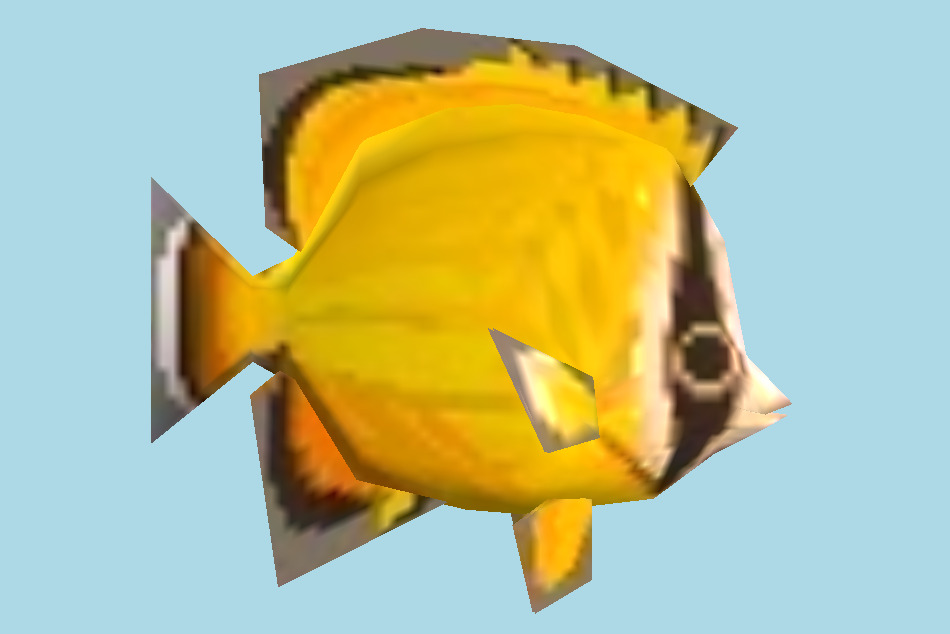 New Leaf Butterflyfish Chouchou Fish 3d model