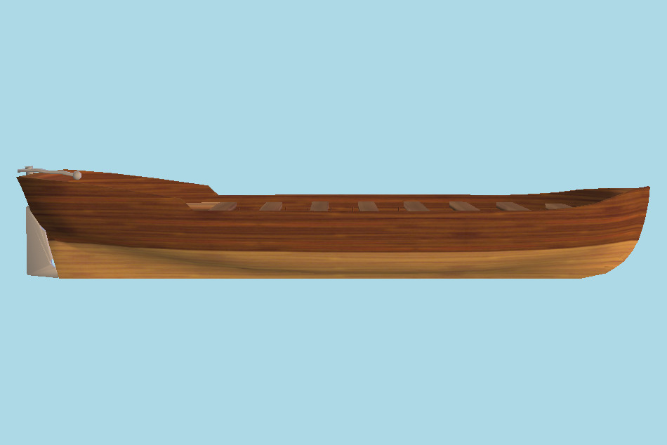 Wooden Lifeboat 3d model