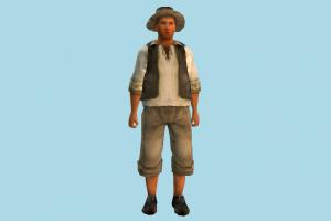 Servant Character man, male, people, human, character, lowpoly