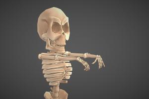 Low Poly Rigged and Animated Cartoon Skeleton skeleton, b3d, bone, walking, cartoonish, undead, running, walkcycle, idle, walk_cycle, squelette, run_cycle, character, low_poly, low-poly, cartoon, blender, lowpoly, blender3d, skull, creature, walk, animation, monster, animated, human, zombie