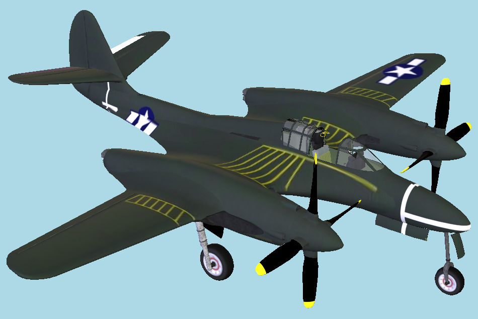 McDonnell XP-67 Warplane 3d model