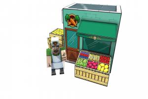 Vegetable Shop paper, papercraft, doodle, vegetable, papertoy, tabletop-game, papermodel, doodlepark, doodlecity, blender, shop
