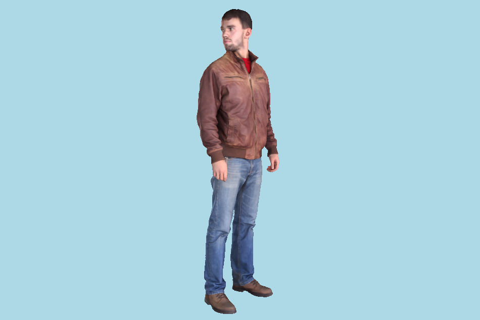Man in Leather Jacket 3d model