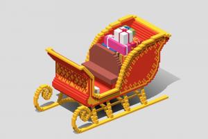Voxel Santa Claus Cart cart, christmas, game-ready, game-asset, santa-claus, lowpoly, voxel, magicavoxel
