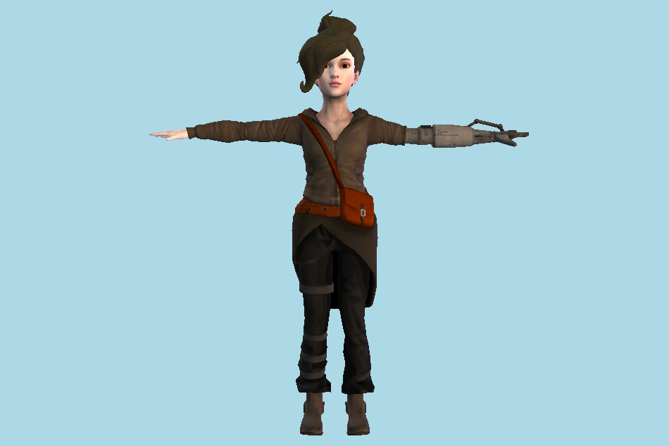 Thief Scifi Girl 3d model