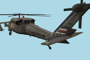 Helicopter UH60 High-poly helicopter-back
