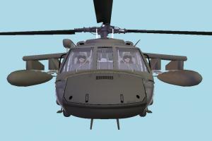 Helicopter UH60 High-poly helicopter-front
