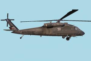 Helicopter UH60 High-poly helicopter, aircraft, plane, fly, vessel, transit