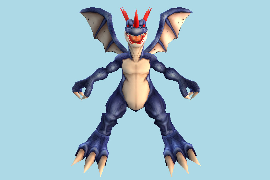 Digimon Masters Coredramon (Blue & Green) 3d model