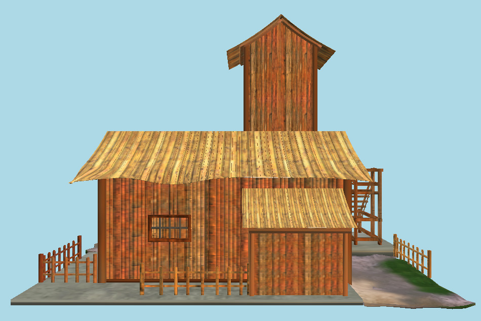 Old Barn House 3d model