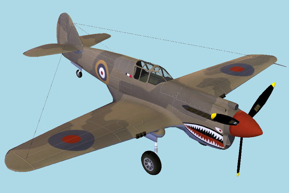 P40 Military Plane 3d model