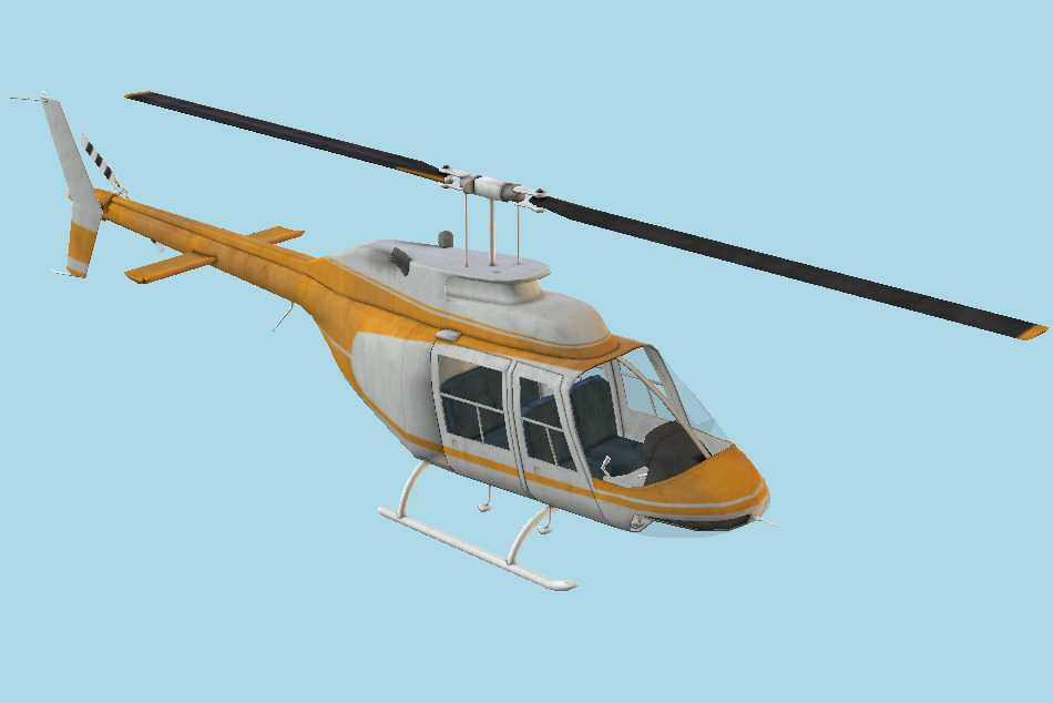 Bell 206 Ranger Helicopter 3d model