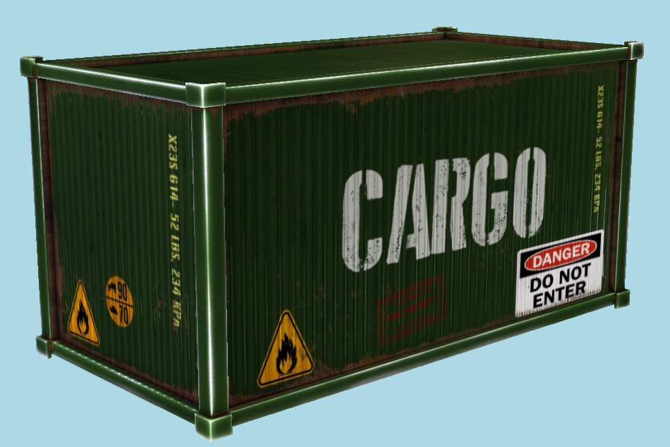 Army Container Cargo Box 3d model