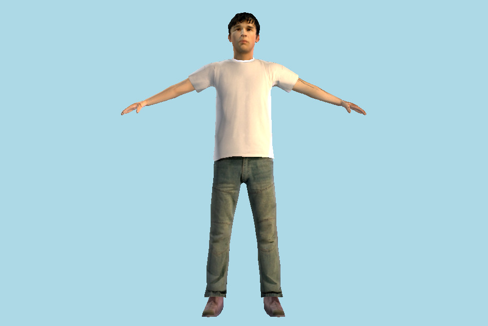Casual Boy Standing 3d model