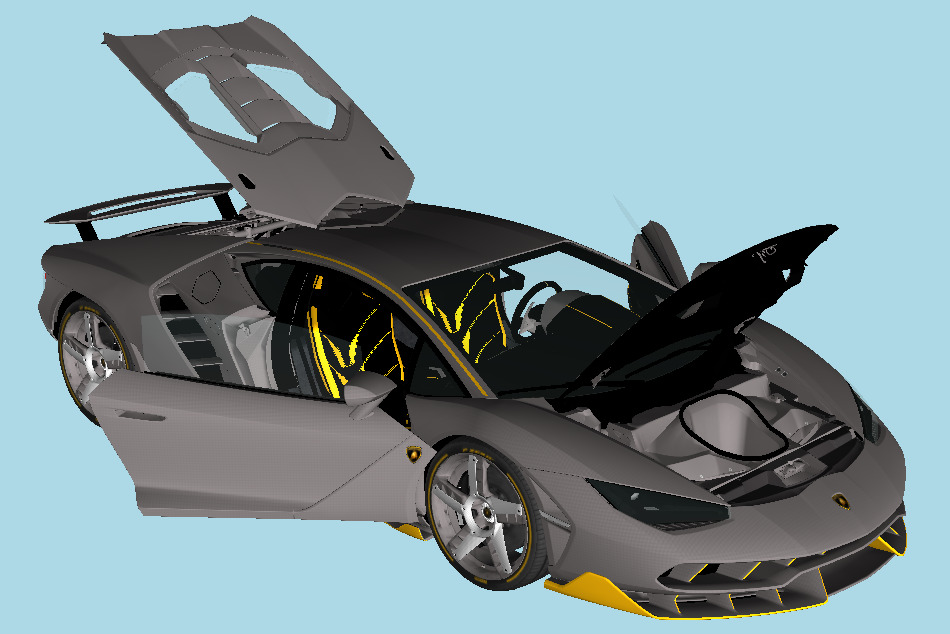 Lamborghini Centenario Open-Doors Car 3d model