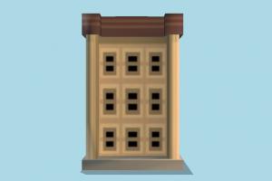 Building Front building, front, cartoon, build, house, home, lowpoly, structure