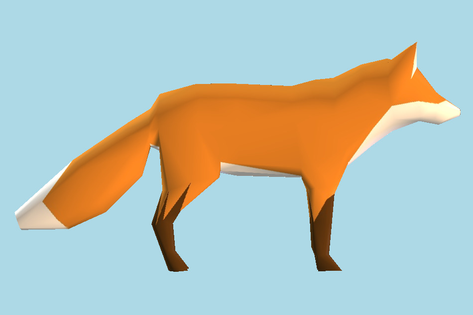 Fox Low-poly 3d model