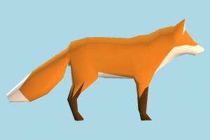 Fox Low-poly fox, wolf, animal, lowpoly, cartoon